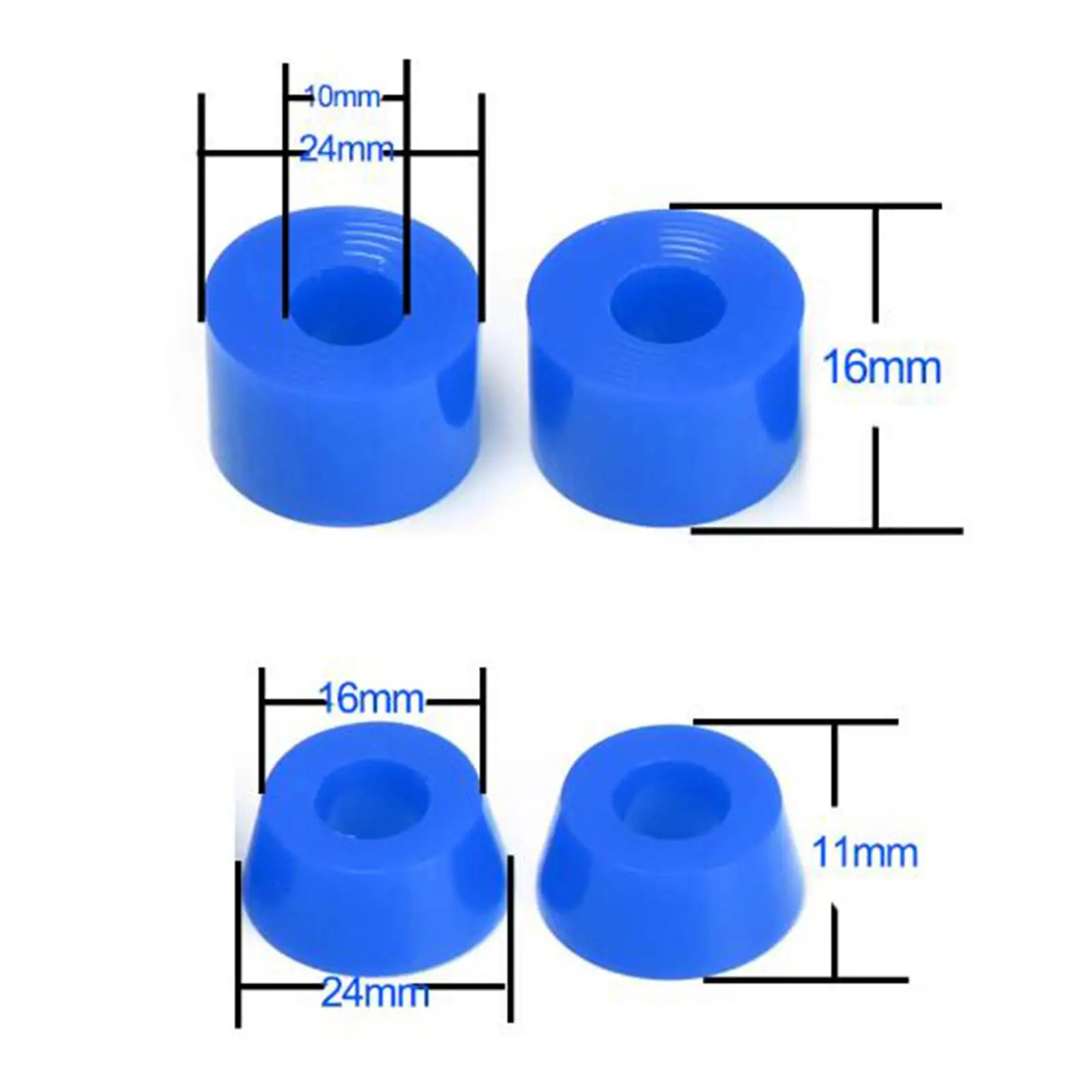 Amortisseurs de camion de planche à roulettes, douilles souples pour l'extérieur, bleu, 2 pièces