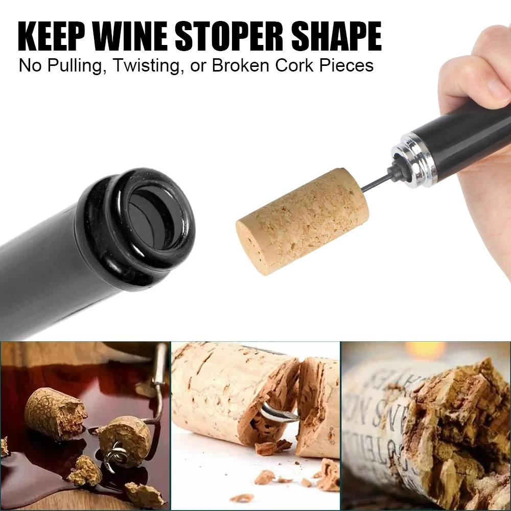 Air Pump Wine Bottle Opener Corkscrew Openers with Foil Cutter Air Pressure Corkscrew Cork Remover Wine Opener