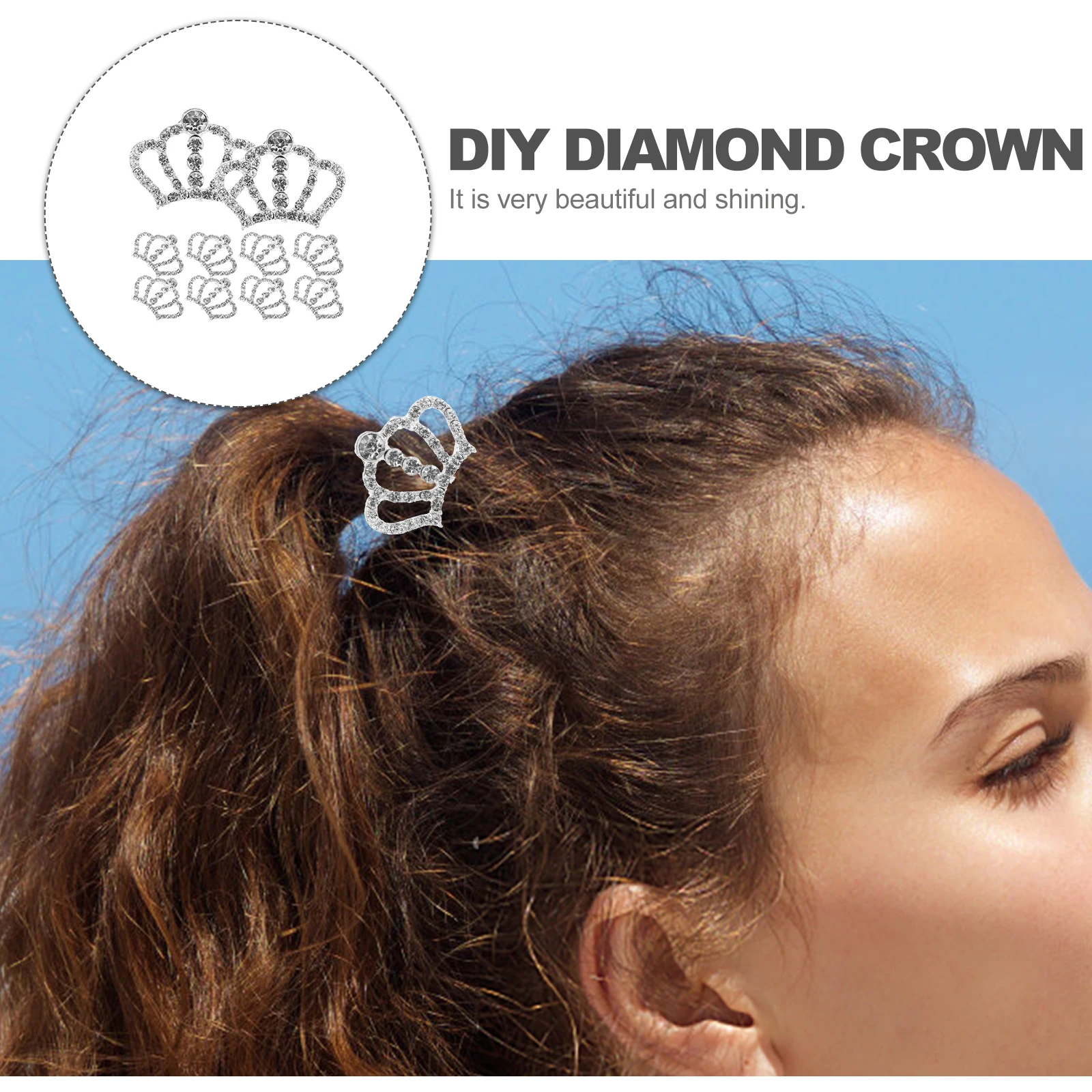 

Rhinestone Tiara Crown Beads for Jewelry Making Charms Flat Back Brooch Bulk Bling Crafts Buttons