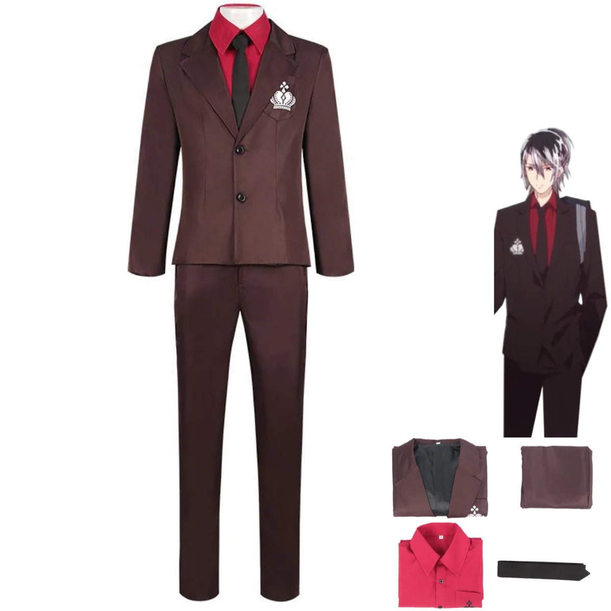 

2024 New Anime A Vampire Lives in The Dormitory Ruka Saotome Cosplay Costume Oxblood Red School Uniform Adult Man Carnival Suit