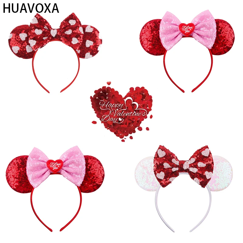 

New Valentine's Day Love Heart Headband Shiny Girls Women Hair Band Bride Happy Valentine Party DIY Hair Accessories Decors