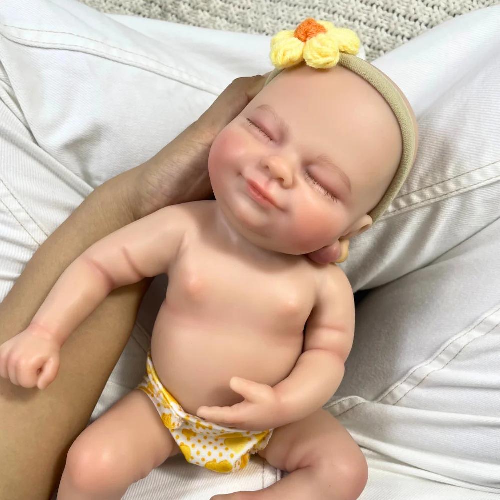 ミニ 13.5 インチぽっちゃりリボーンヘイリーフルボディシリコーンベビードールガール固体シリコーン洗える人形おもちゃクリスマスギフト