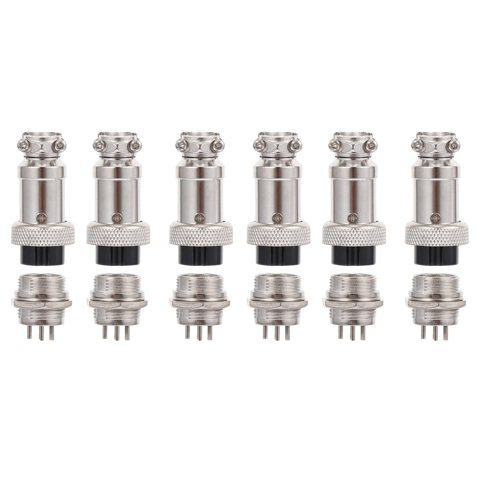 12Pcs Aviation Socket Circular Connector 6 Pin Plug Durable Electrical Cable Joint Aviation Plug for Navigation Measurement