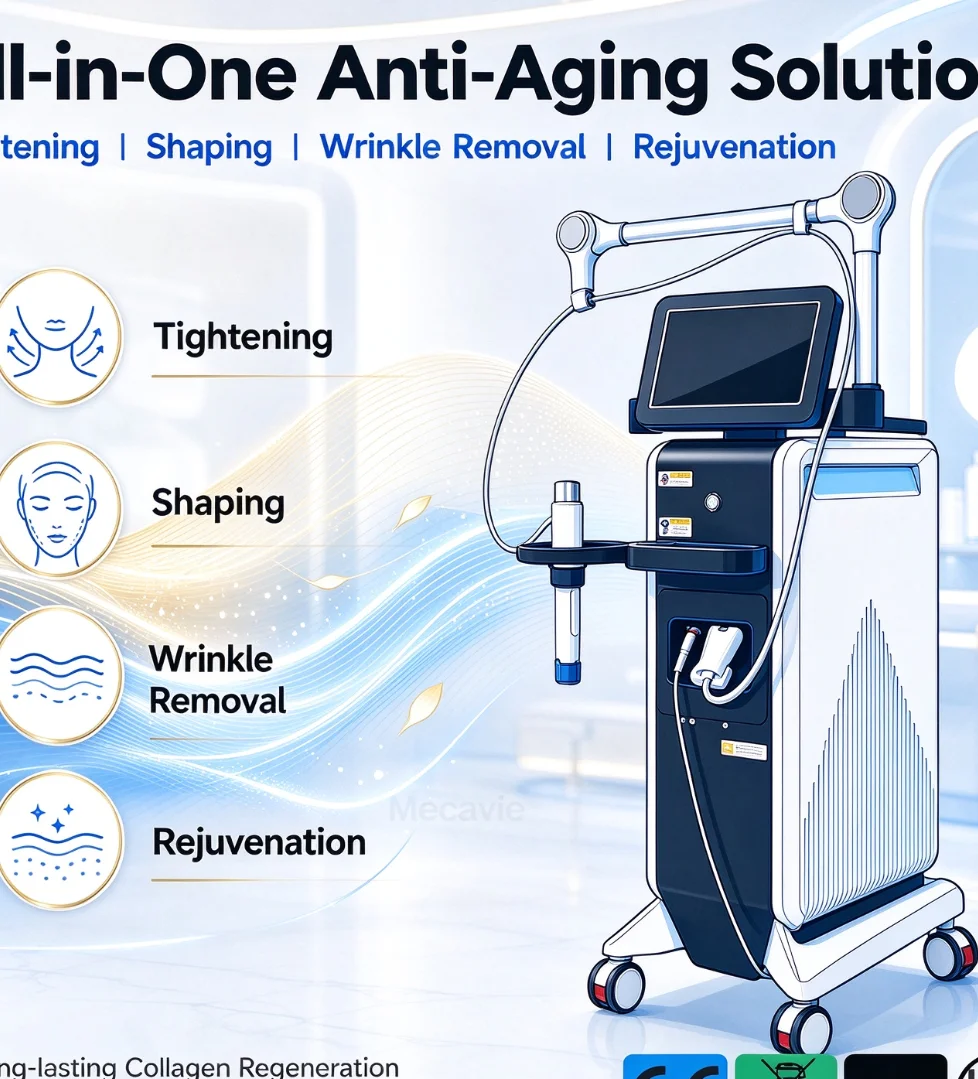 Wave Fit Pulse Monopolar RF Beauty Machine Non-Invasive Skin Tightening Face Lifting Body Contouring Anti-Wrinkle Device 4 Tips