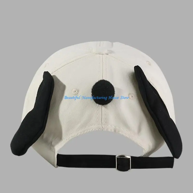 قبعة بيسبول E56A قابلة للتنفس للنساء والفتيات وآذان الجرو قابلة للتعديل وأنيقة