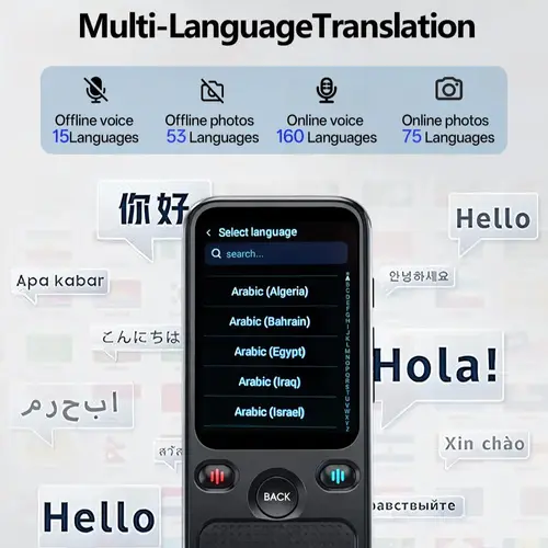Imagen 2 del producto Traductor de idiomas MSAI T20 160 con cámara Audio de voz en tiempo Real foto en línea dispositivo de traducción sin conexión asistente de viaje