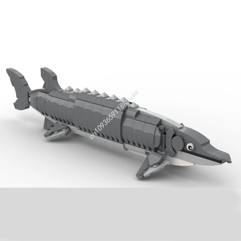 

589 шт. MOC Sturgeon Fish, строительные блоки, сделай сам, рождественская игрушка, подарок, сборка, креативная идея, образовательный кирпич, детский день рождения