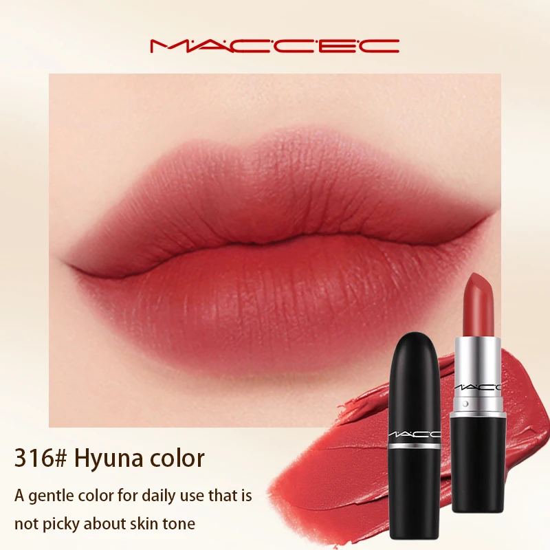 Novo batom fosco de alta qualidade tubo de metal bala batom batom à prova dwaterproof água longa duração batom vermelho maquiagem lábios cosméticos