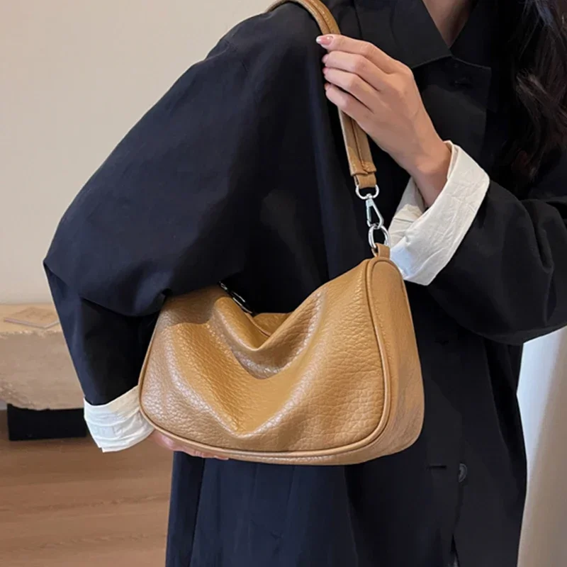 

Texture Soft Leather Pink Shoulder Bag for Women Korean Version Simple and Versatile Handbags Casual Travel Crossbody Bags ﻿
