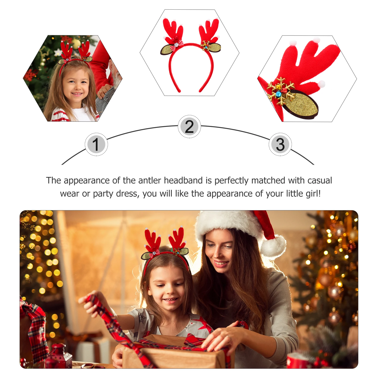 

Christmas Headband Has Headwear Antler Hairband Accessories Headdress Hoop Plastic Headpiece Miss