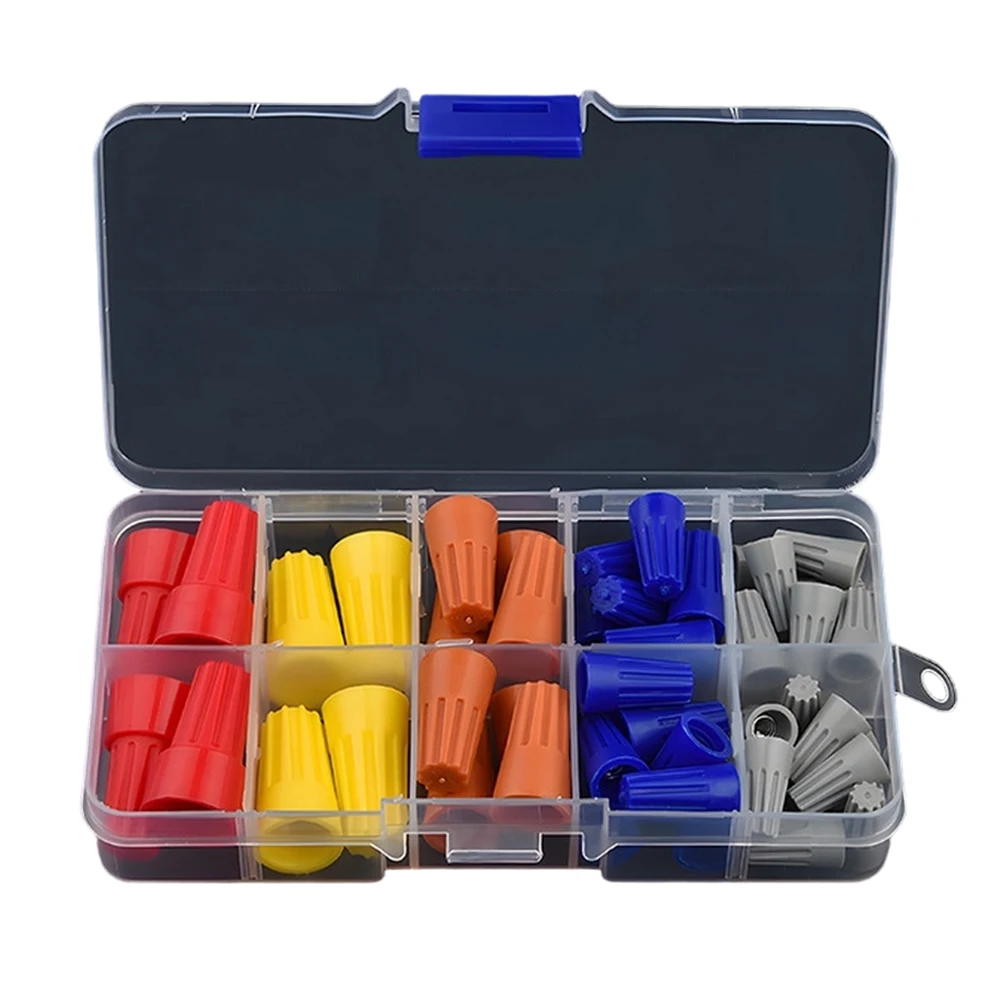 52 PCS Rotate Terminal Crimp P1 P2 P3 P4 P6 for Electric Wire Termination Angled Steel Spring and Flame Retardant Nylon