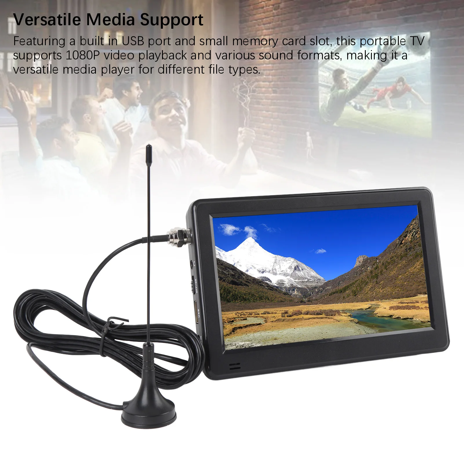 Small Digital TV 6 Inch Rechargeable Color  LED  Digital Television Radio Support High Sensitivity Tuner for Camping
