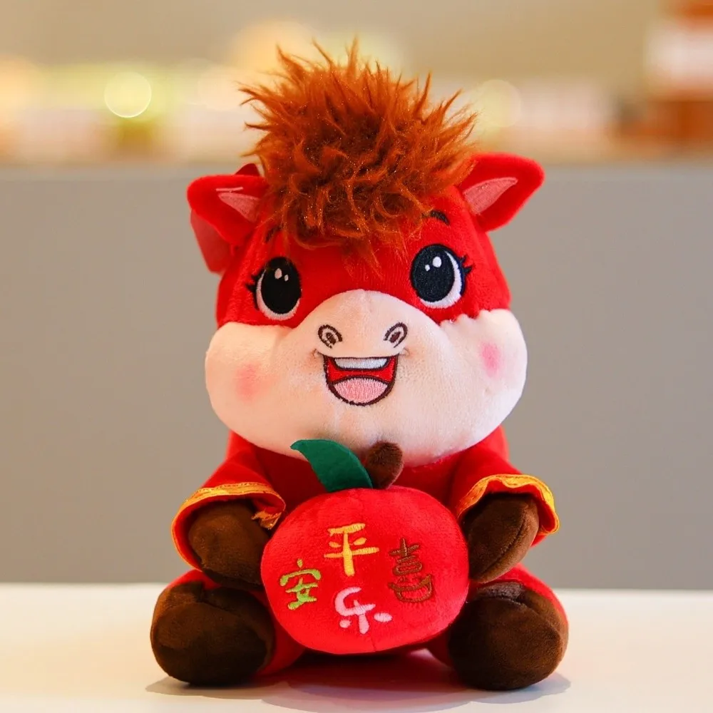 Grappige mascotte paard geluk creatief gevuld paard pluizig schattig dierenriem pony beeldje verjaardagscadeau