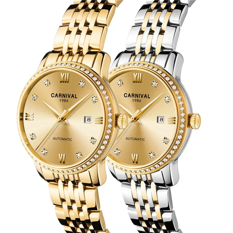 

CARNIVAL Brand Luxury Mechanical Watch for Women Ladies Fashion Sapphire Automatic Movement Wristwatches Waterproof Reloj Mujer