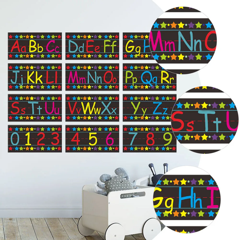 

1Set Alphabet Numbers Wall Sticker Educational Decal Nursery Room Learning Poster Removable Decorative Accessory