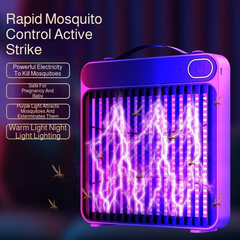 USB Rechargeable Electric Mosquito Killer Lamp Household Bedroom UV Mosquito Trap Portable Outdoor Ultraviolet Insect Zapper