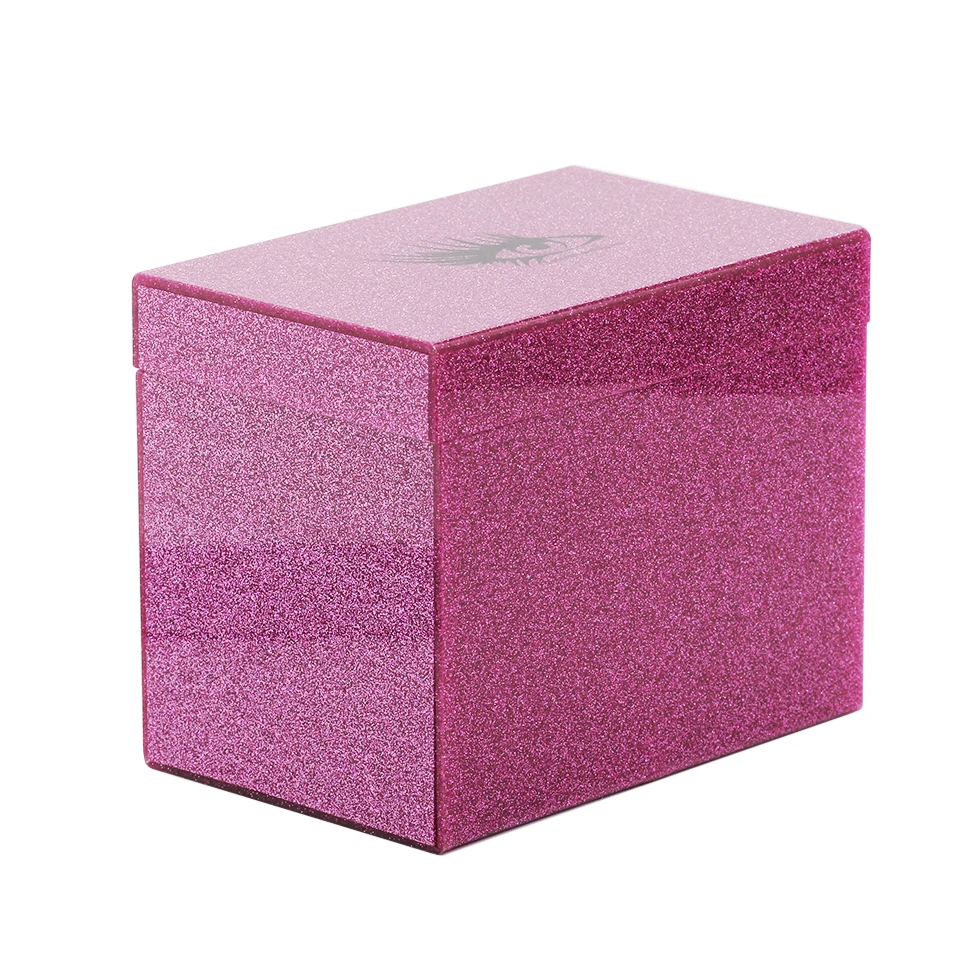 Hot Pink Glitter Acrylic Lash Tile Organizer Lash Extension Supplies Pallet Display Storage Box Large Makeup Tool Accessories