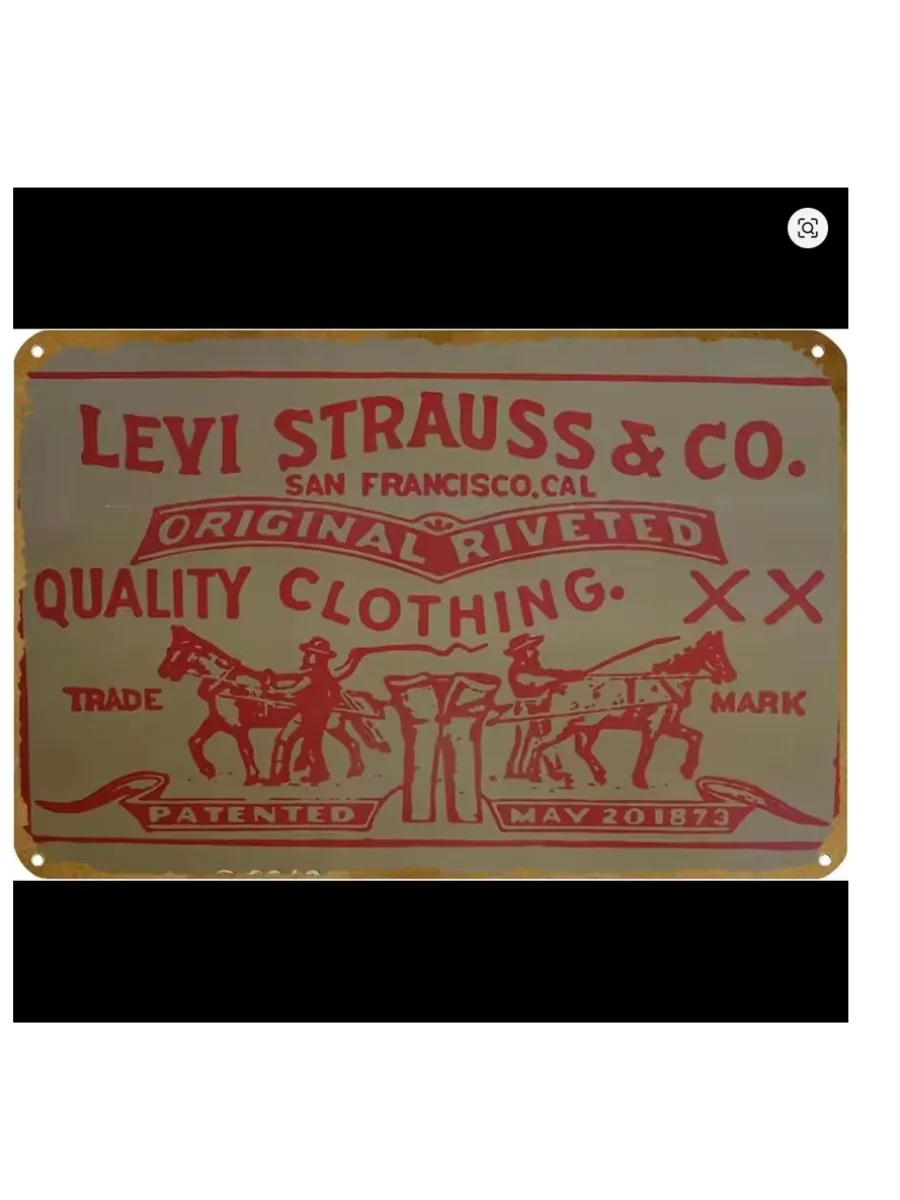 ملصق Levi Strauss Co عتيق من القصدير المعدني، ملصق عائلي للنادي والبار والمقهى وغرفة النوم، ديكور فني جداري، هدية × بوصة