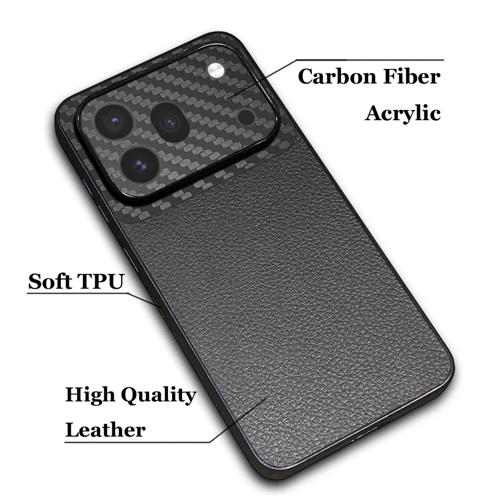 PU Leather Case For Honor 600 Pro Global Vision Carbon Fiber Splicing Silicon Cover For Honor 600 Case