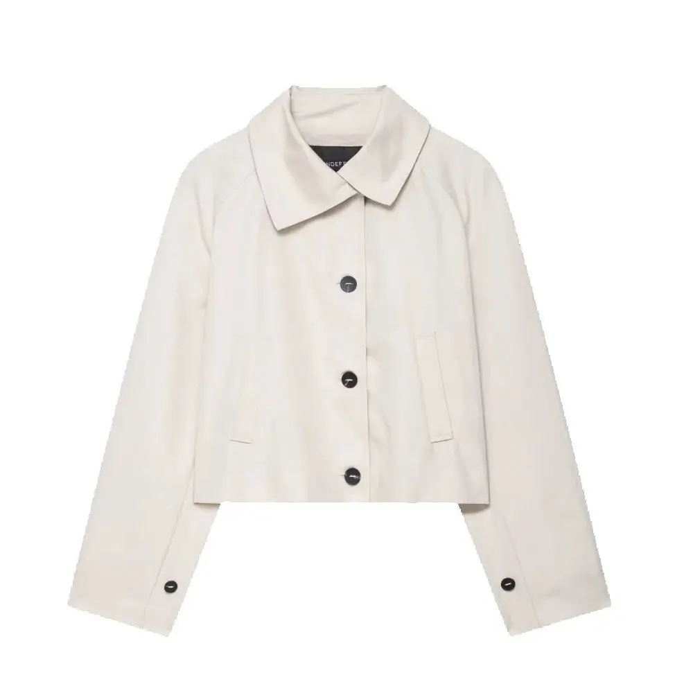 

Вязаный свободный топ с воротником, длинными рукавами и карманами на пуговицах, осень и зима, новое модное водонепроницаемое короткое пальто