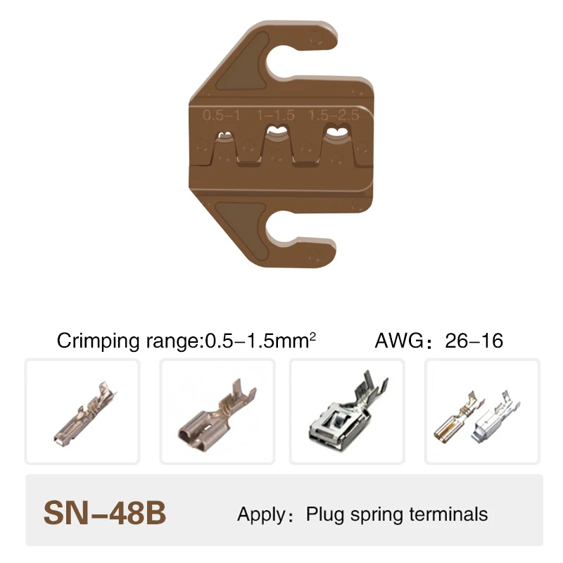 Crimpzange, Crimpbacken-Set, 4mm Schlitzbacken, SN-48BS/58B/02C/2546B/2549/06/X6/06WF/03H, zum Crimpen von Anschlussklemmen verwendet