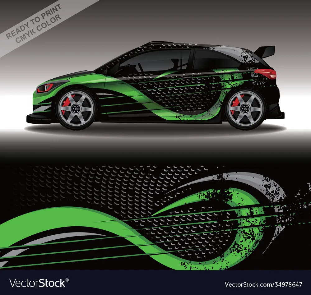 Red Car Graphic Decal Full Body Racing Vinyl Wrap Car Full Wrap Sticker Decorative Car Decal Length 400cm Width 100cm