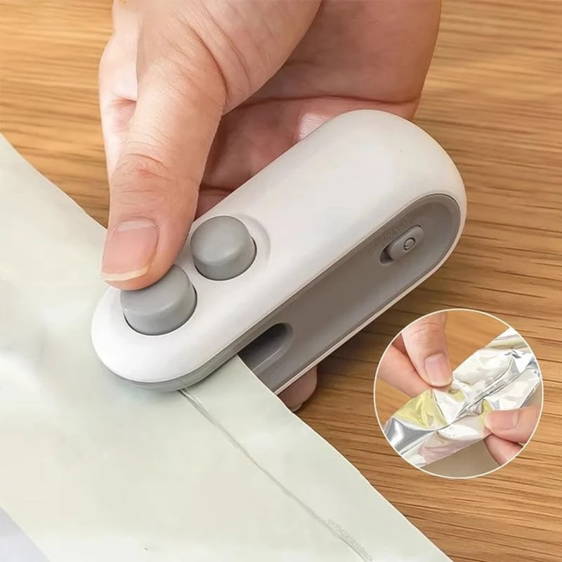 Mini Bag Sealer, 2-In-1 USB Charging Sealer, Portable Handheld Rechargeable Vacuum Food Sealer, Bag Sealer