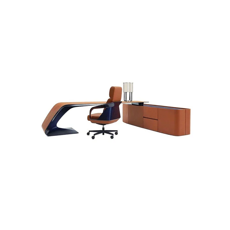 Desk President's desk Italian orange corner boss table designer high-end furniture electric