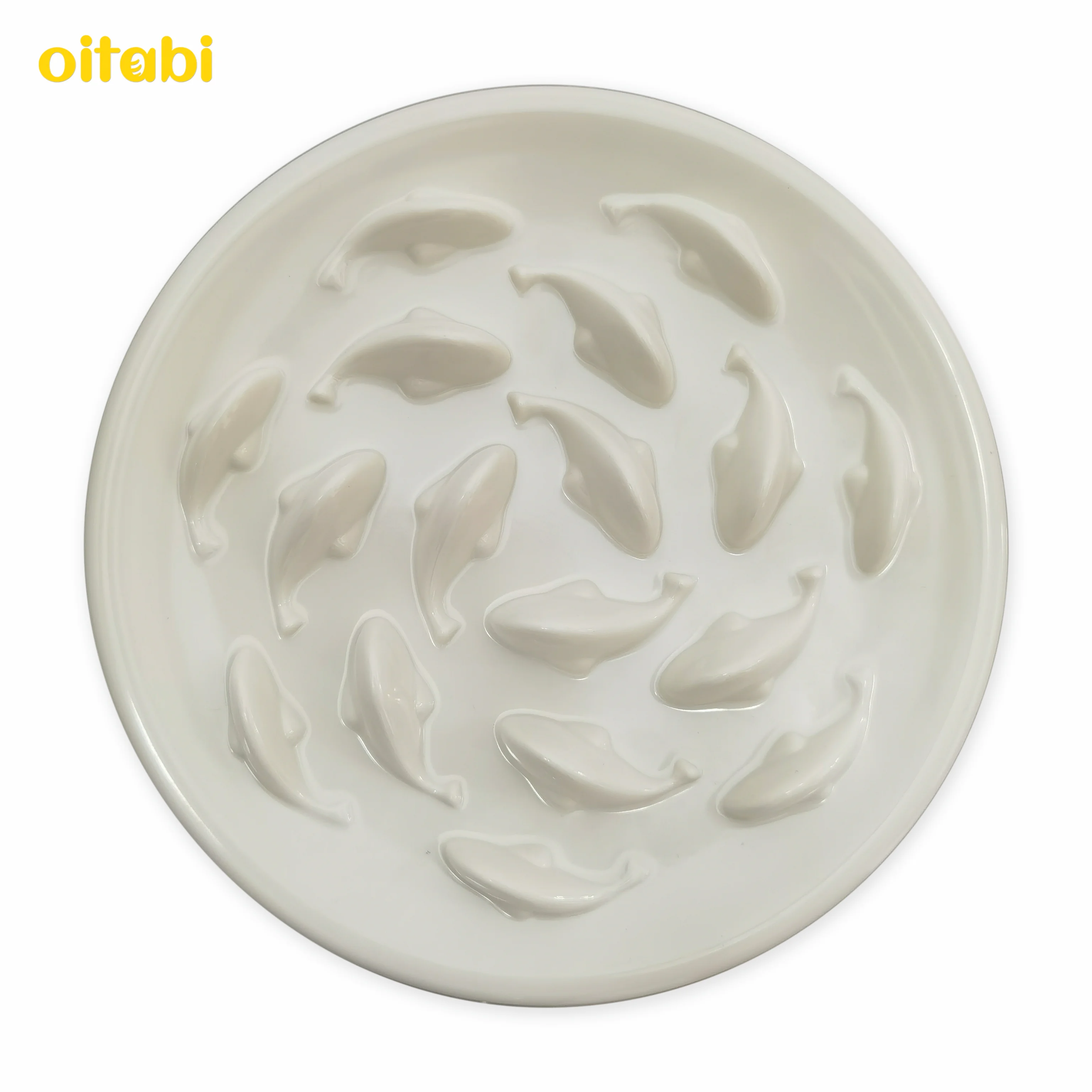 

Oitabi Pet Slow Feed Dish for Cats and Small Dogs, Fish Pool Design, Fun Interactive Bloat Stop Puzzle Feeder Bowl Easy to Clean