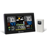 KETOTEK E0160 Wireless Weather Station Thermometer Hygrometer Temperature Meter Forecast With Radio Control Time Function