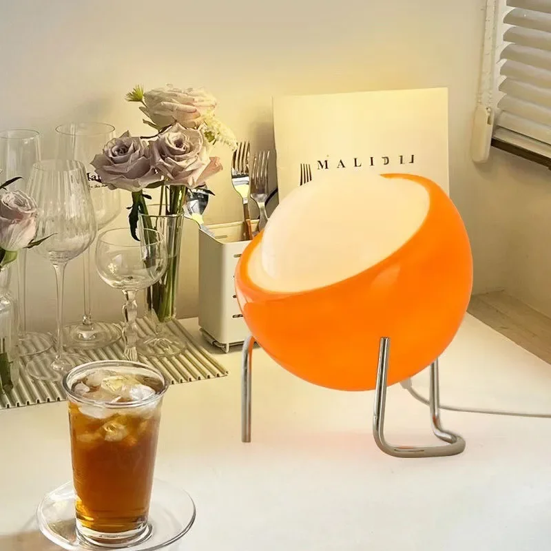 Desk lamp, bedroom, bedside study, glass ambient light ornament, advanced sense