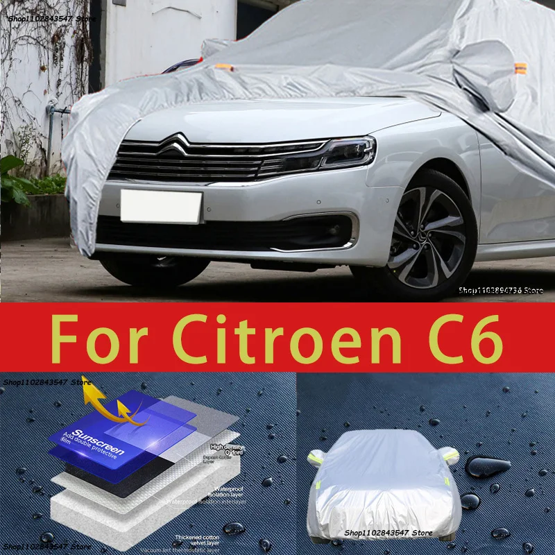 

For Citroen C6 Aircross Outdoor Protection Full Car Covers Snow Cover Sunshade Waterproof Dustproof Exterior Car accessories