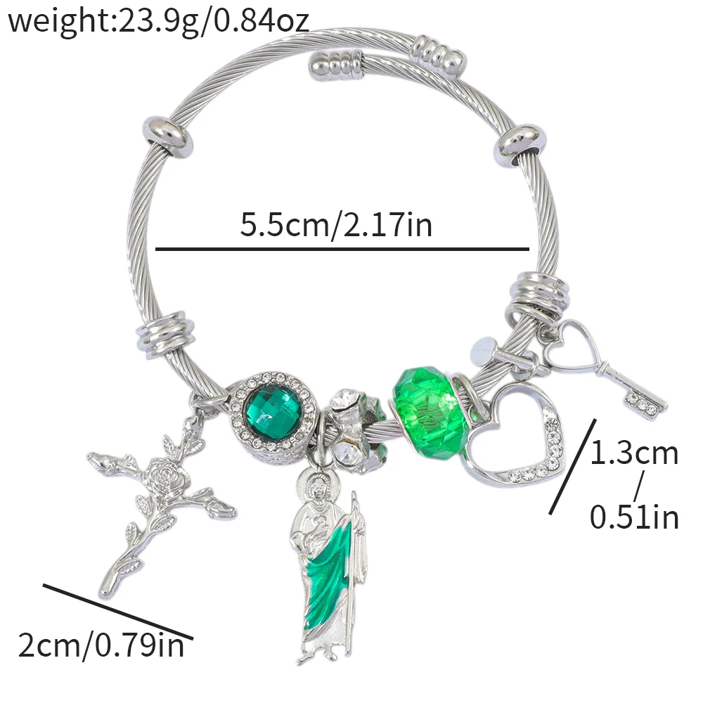 Religious Jesus Love Crystal Tree of Life Butterfly Stainless Steel Bracelet Pendant Bracelet for Women on Hand Vintage - Image 2