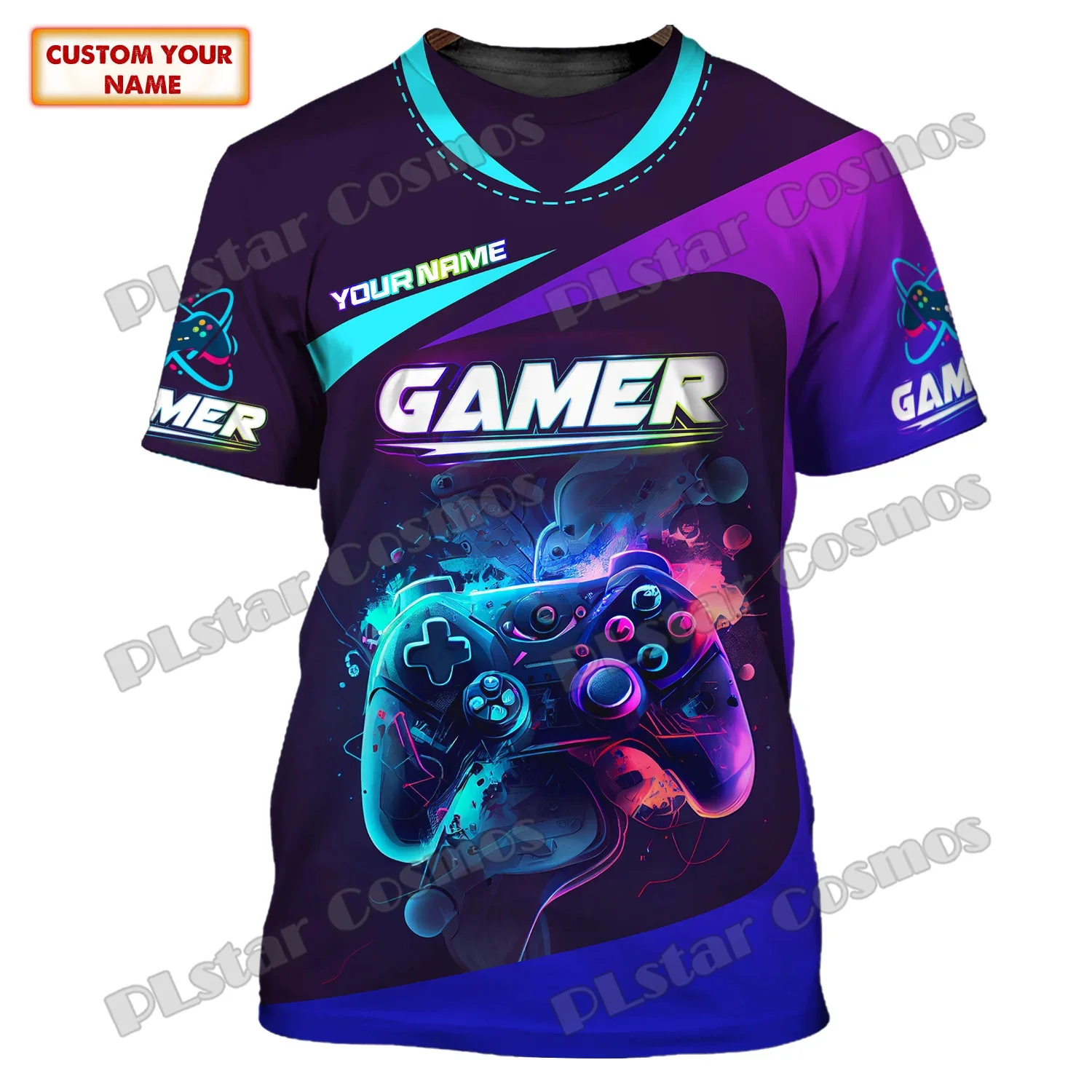 Camiseta con estampado 3D de Gamers para hombre, camisa de manga corta informal Unisex, con nombre personalizado, a la moda, regalo para amantes del juego, DW270