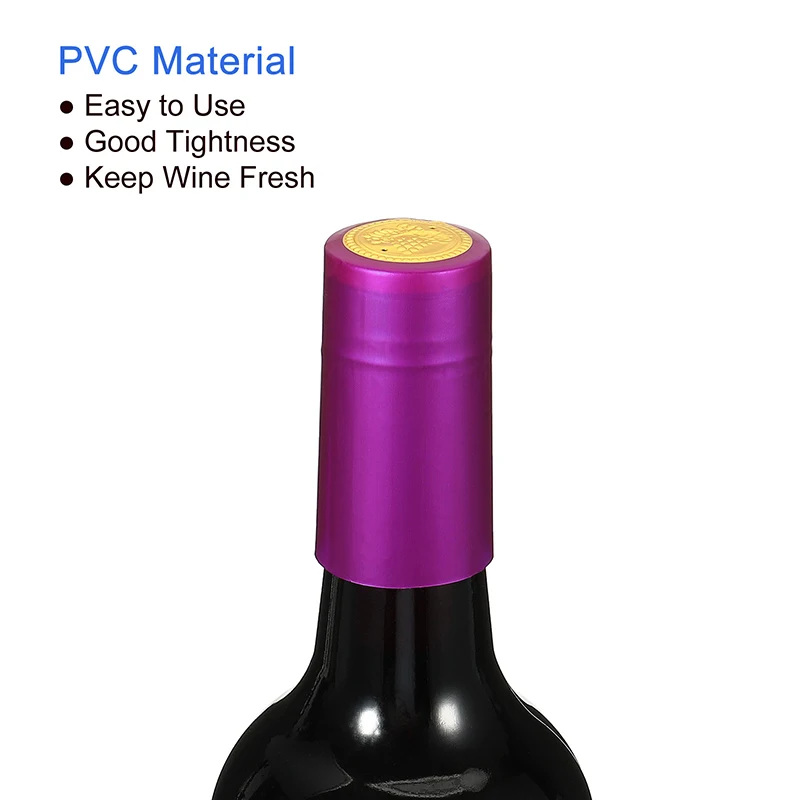 60 pz vino termorestringente termorestringente 30mm/1.18 "tappi in PVC pellicole tappo sigillante bottiglia di vino pellicola vino tappo termorestringente 6 colori