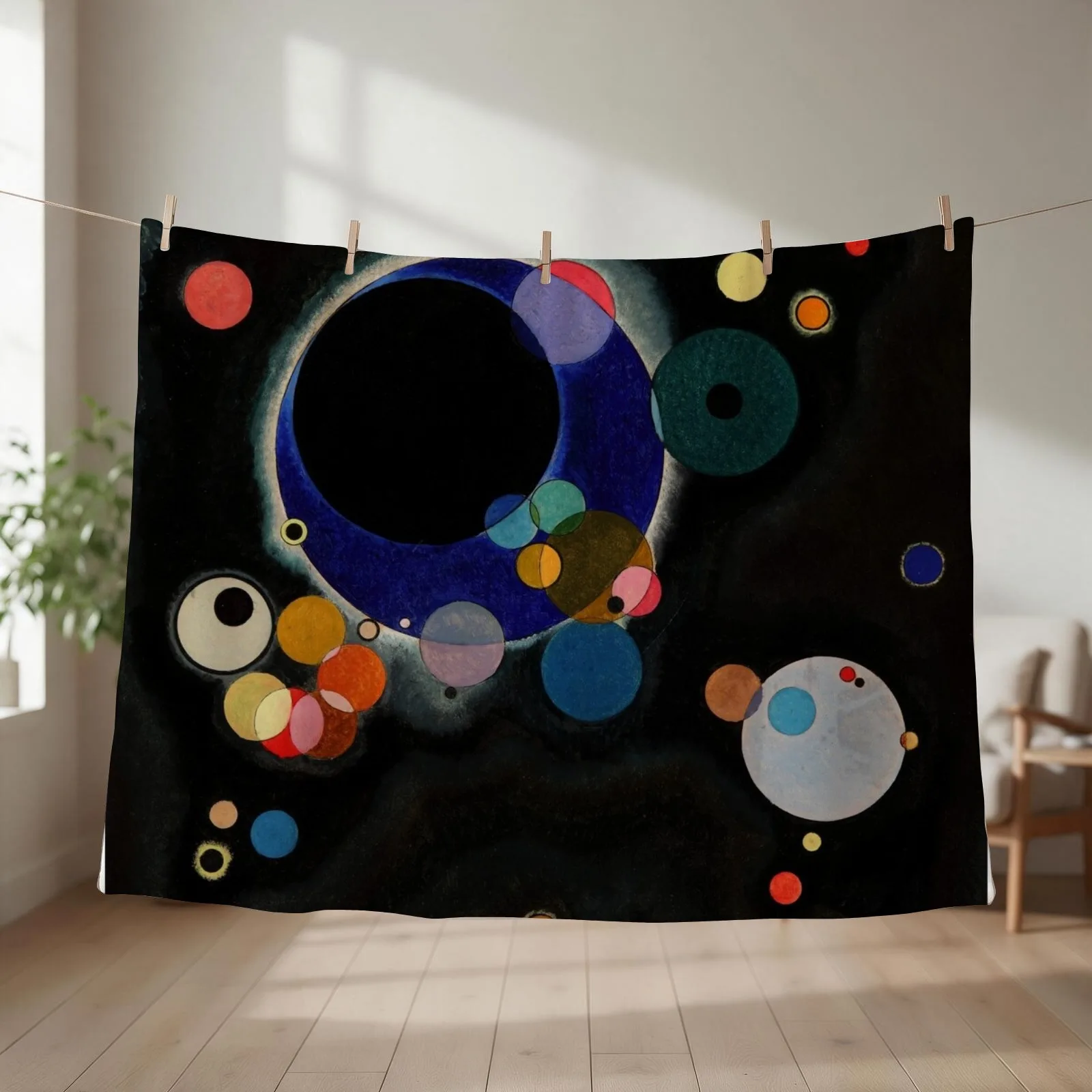 Wassily Kandinsky - Several Circles - Bauhaus Art Throw Blanket couch cozy soft plush fuzzy picnic outdoor blanket