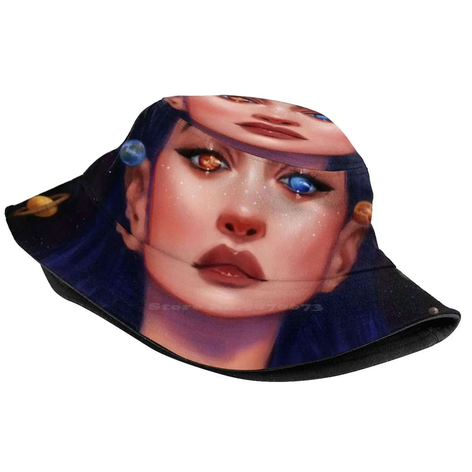 Out Of Your World Unisex Summer Cap Sunscreen Hat Space Feminist Astrology Stars Planets Female