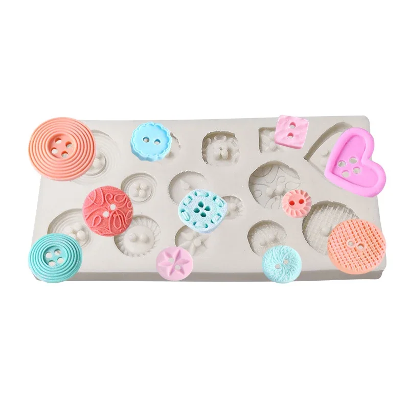 Silicone Button Shapes Cake Mould DIY Fondant Chocolate Cookie Ice Silicone Mold Fondant Candy Mold Baking  Cake Decorating Tool