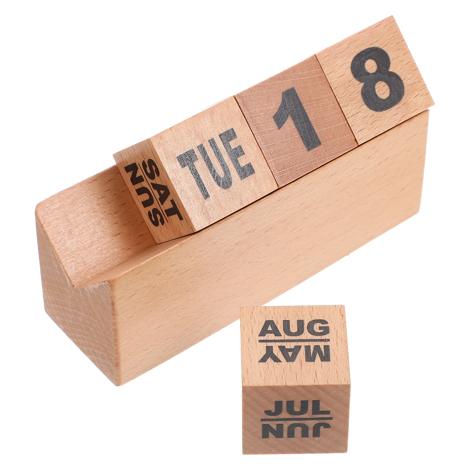 

Деревянный календарь-блок, полированный, гладкий, настольное украшение, декор для офиса, кухни, дома, календарь с держателем для ручек