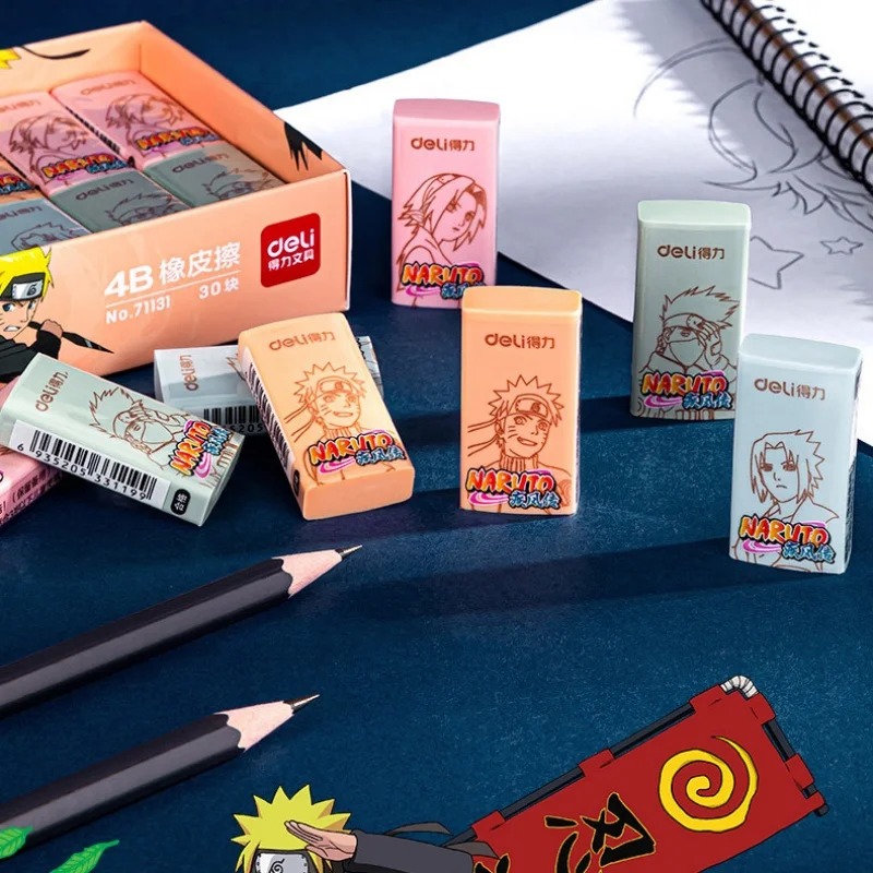 Anime Figure Naruto Colorful Eraser Sassafras Random 1Pc Office Student Creative Cartoon Wipe Clean Without Leaving Marks Eraser