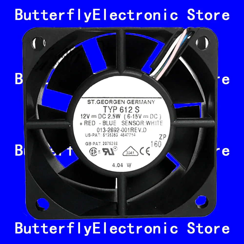 NEW ORIGINAL TYP 612S 612 S 12VDC 2.5W COOLING FAN 6025 6CM 60*60*25MM