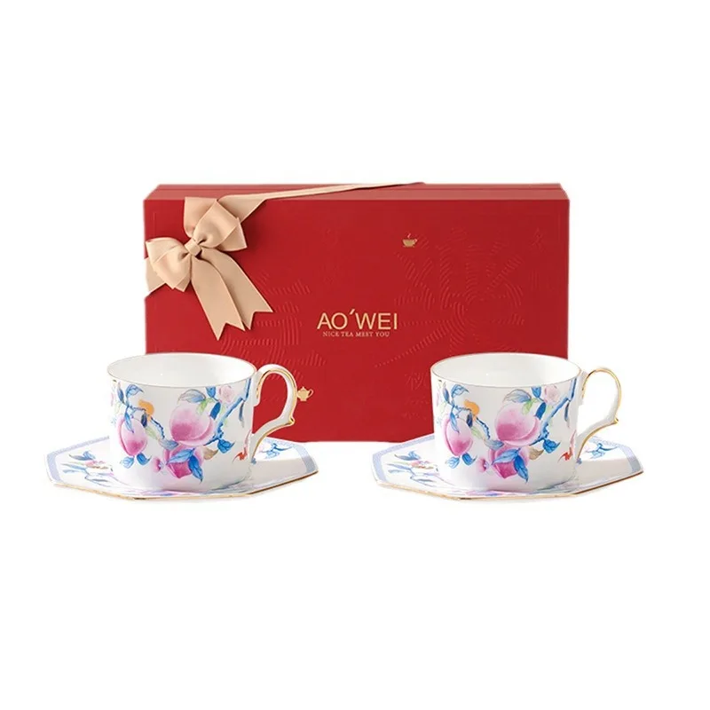 Yjq Jingdezhen gifts customized gift box gifts afternoon tea coffee cup saucer tea set mug