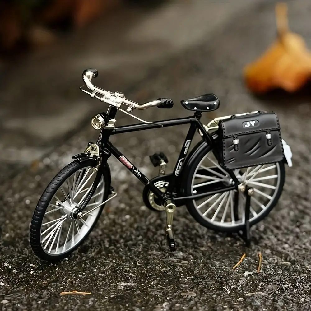 1:10 Scale Assembly Bicycle Model Retro Alloy Simulation Bike Model Kit Self Assembled DIY Mini 28 Big Bar Bicycle Adult