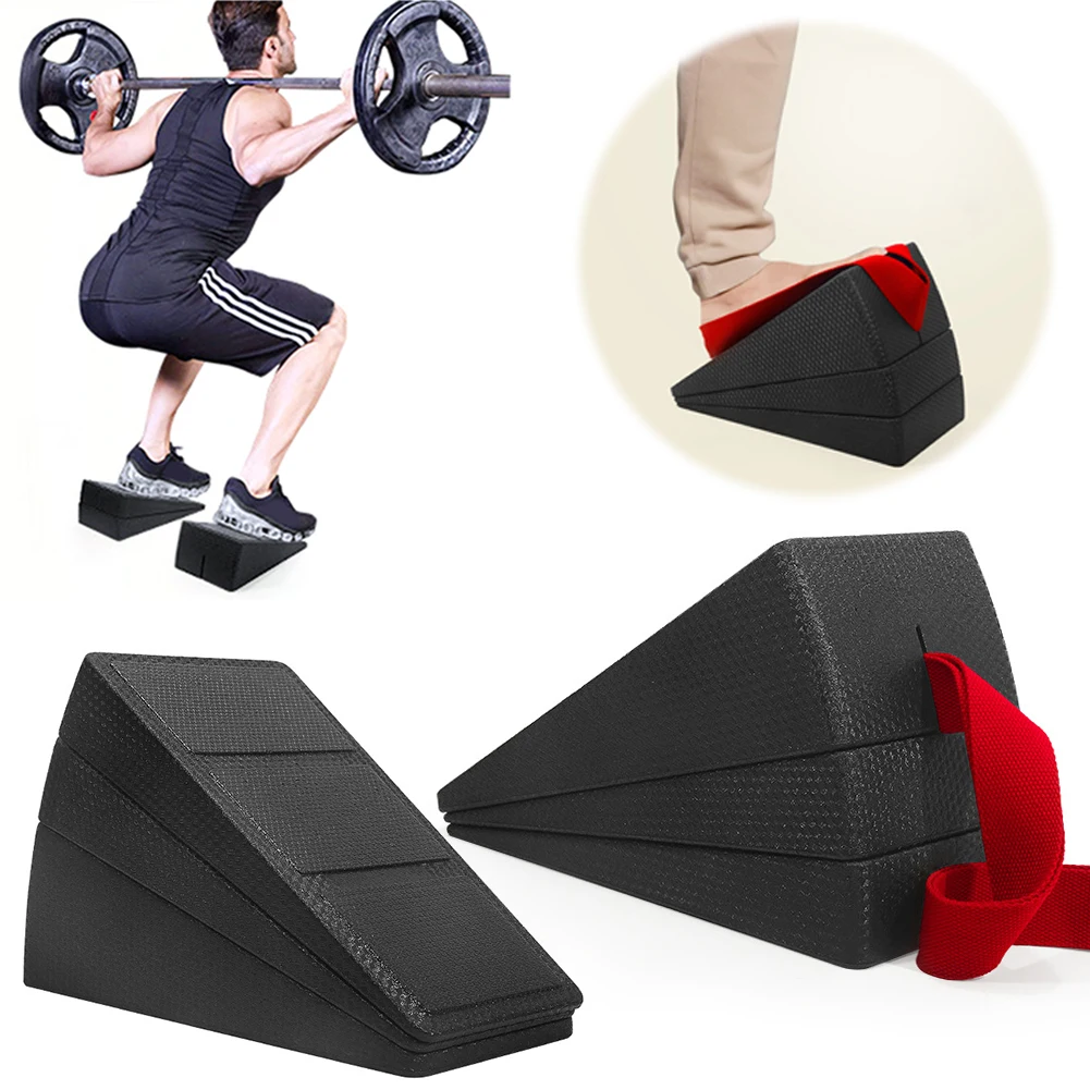 Squat Wedge Block Calf Stretcher Multi-Functional Calf Raise Block Non-Slip Foot and Calf Stretching Incline Wedge for Home Gym