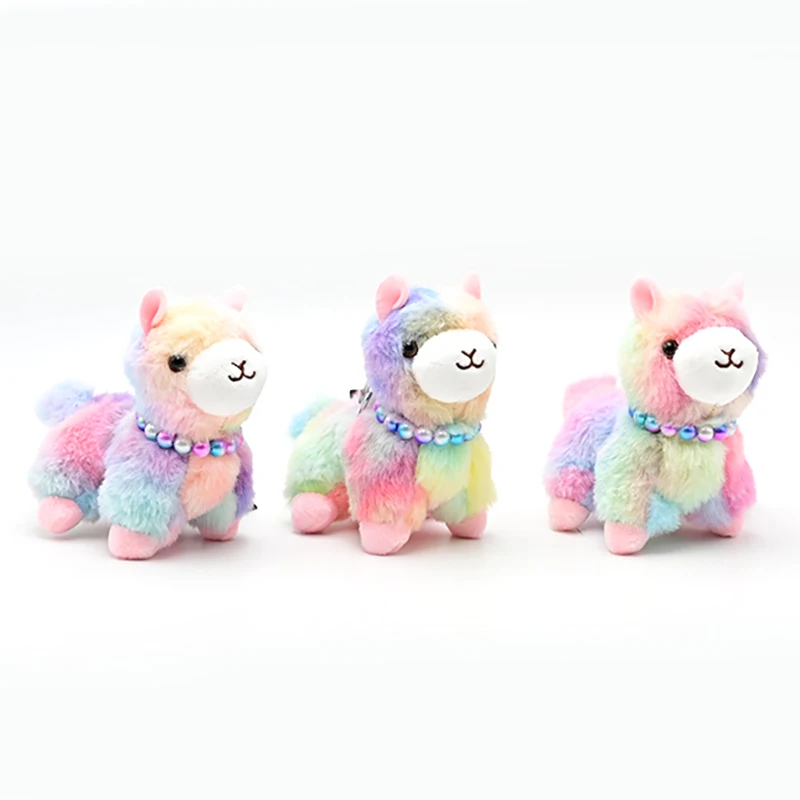 New Cartoon Kawaii Colorido Alpaca Brinquedos De Pelúcia Keychain Charme Criativo Ins Alpaca Plush Backpack Charme Presentes de Aniversário das Crianças