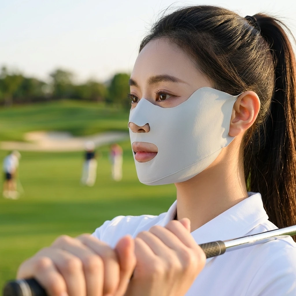 UPF50+ Ice Silk Sun Protection Face Mask Cool Breathable Lightweight for Outdoor Running Golf Summer Sports Women Men