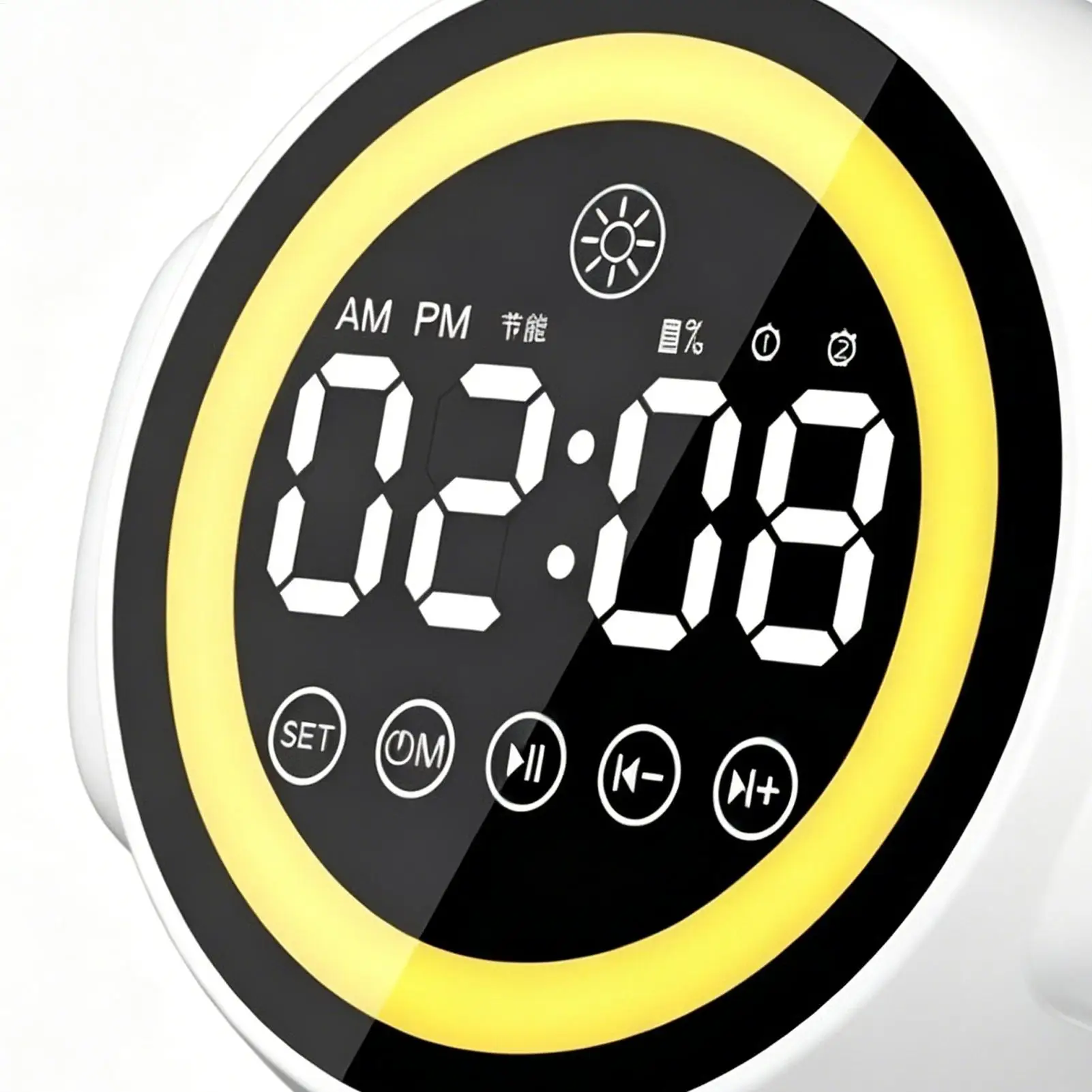 Clock Speaker RGB Lighting Speaker HD Digital Display TF Card Playback Alarm Clock With Music For Home Office Indoor Sleep Night