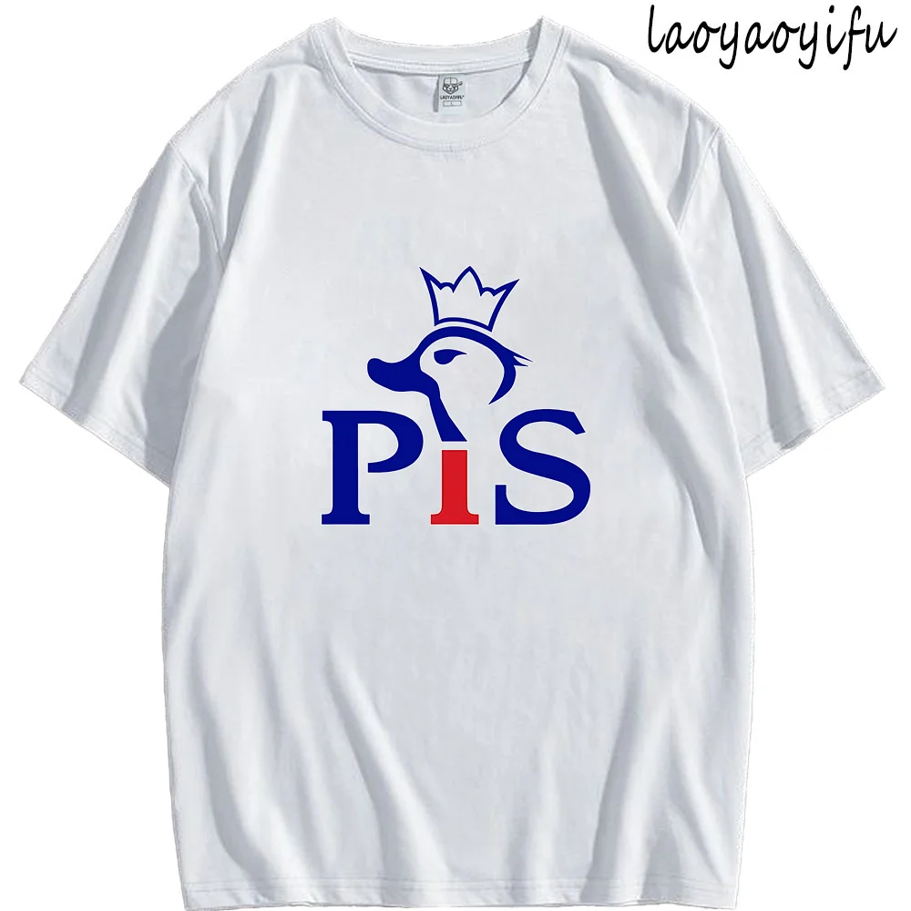 PIS Prawo I Sprawiedliwosc Koszulka T-shirt Men Short Sleeve T-shirt Vintage Casual Graphic T Shirts Men Women Clothing Cotton