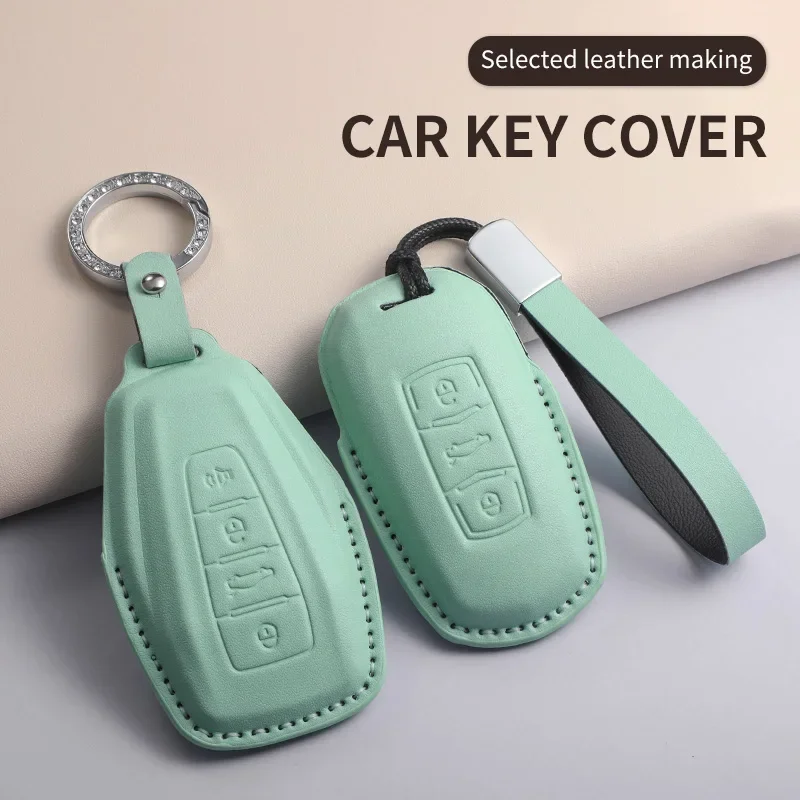 Car Key Cose Cover For Geely Cooley X6 X7 EX7 Emgrand Global Hawk GX7 Cooley GT GC9 PU leather Car Key shell