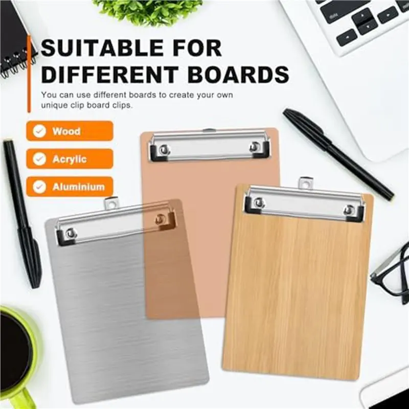 Pack Of 60 Clipboard Clips 12Cm Fittable Metal Cardboard Clip Hooks For Office, Craft Project Use